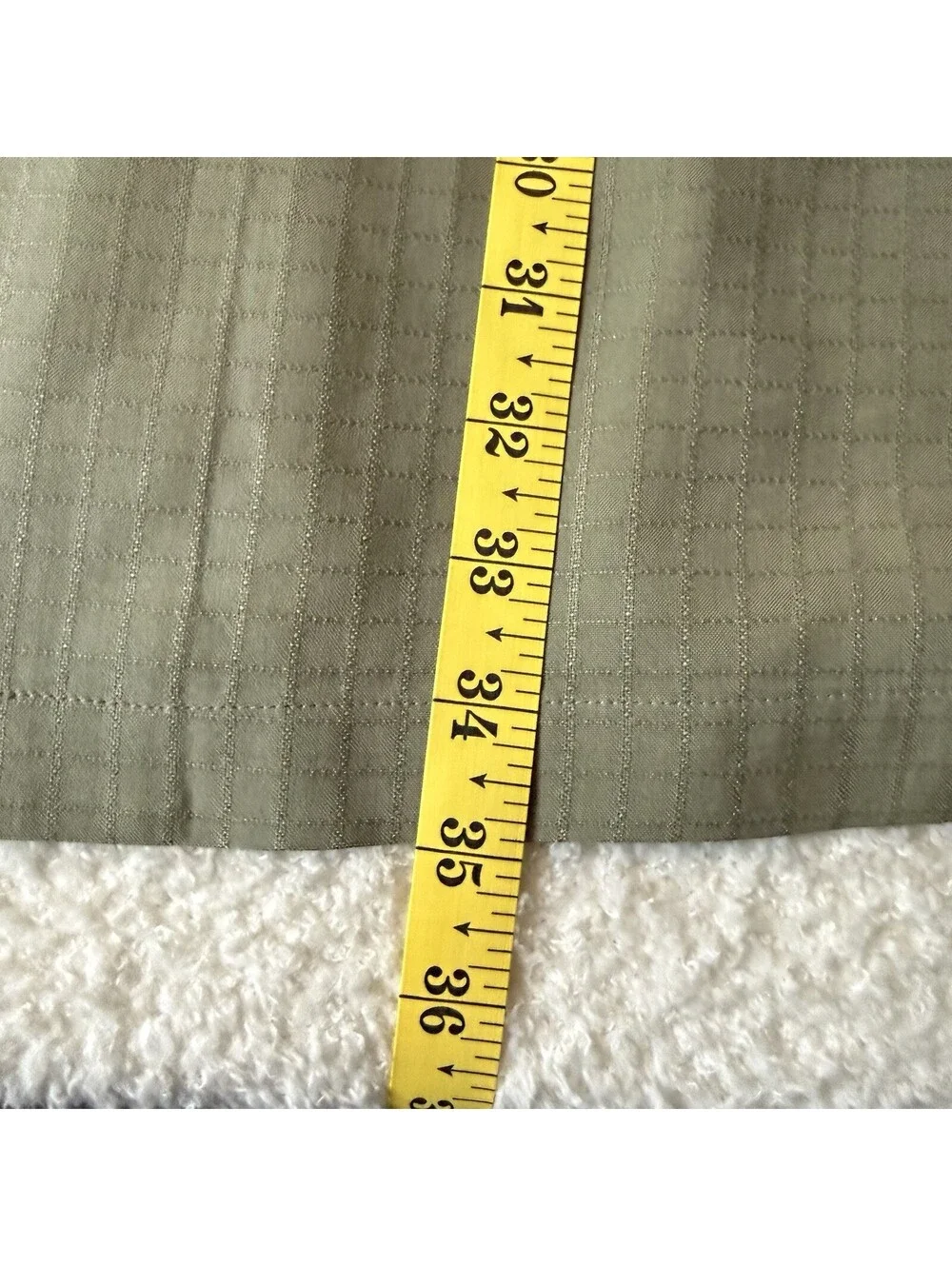 Greg Norman Men’s XL 100%Silk Shirt Olive Green Textured Short Sleeve Golf Camp